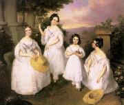 Brocky, Karoly The Daughters of Medgyasszay Sweden oil painting reproduction